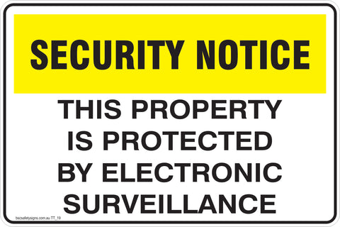 CCTV Safety This Property is protected by Electronic surveillance Safety Signs and Stickers
