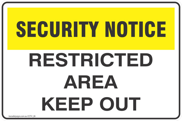 CCTV Restricted Area Keep Out Security Signs - Stickers - Safety ...