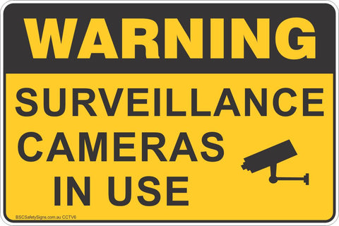 Surveillance Cameras In Use Safety Sign
