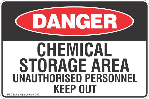 Chemical Storage Area Unauthorised Personnel Keep Out Safety Sign ...