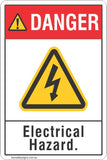 Danger Electrical Hazard Safety Signs and Stickers