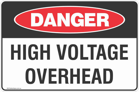 Danger High Voltage Overhead Safety Signs and Stickers