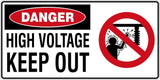 Danger High Voltage Keep Out Signs and Stickers