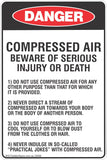 Danger Compressed Air  Safety Signs and Stickers