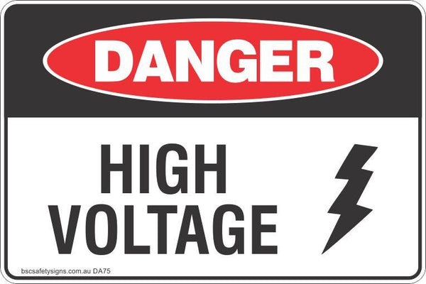 Danger High Voltage Safety Signs - Stickers - Safety Signage - BSC ...