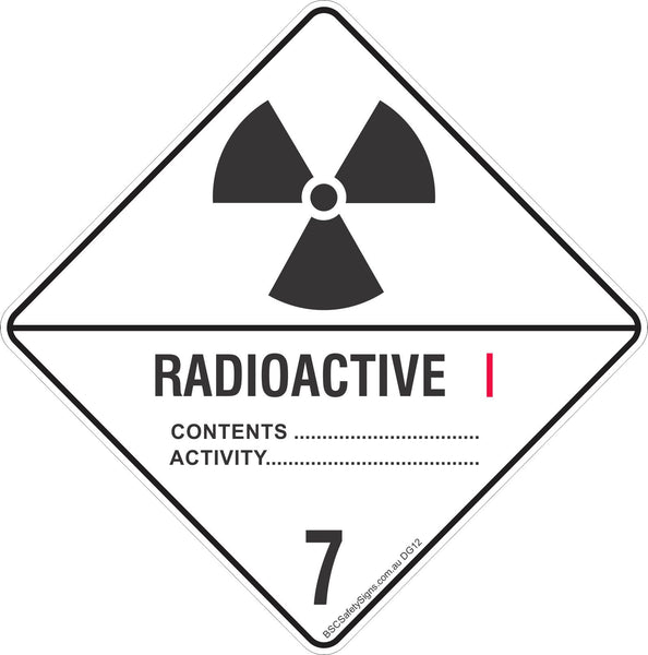 Radioactive 7 Category I Safety Signs, Stickers & Placards – BSC Safety ...