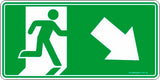Emergency Exit Right Arrow Down Safety Signs and Stickers