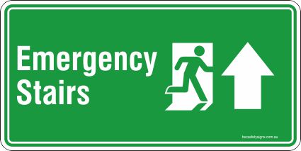 Emergency Exit Stairs Safety Signs and Stickers