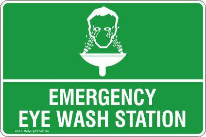 Emergency Eye Wash Station Safety Signs and Stickers
