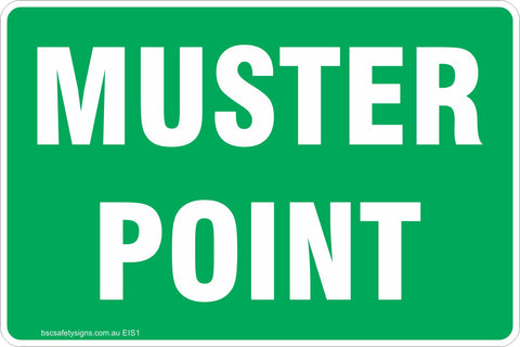 Muster Point Safety Signs & Stickers