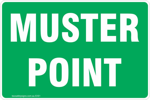 Muster Point Safety Signs & Stickers - Emergency Information Signs ...