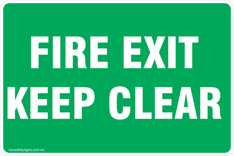 Information Fire Exit Keep Clear Safety Signs and Stickers