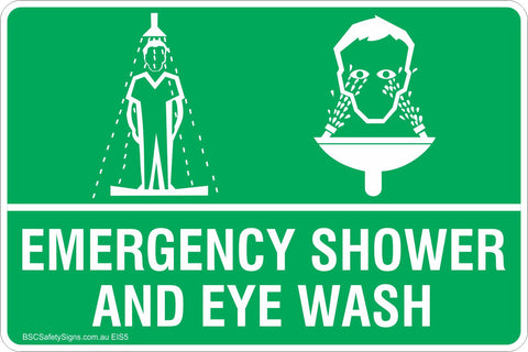 Emergency Shower And Eye Wash Safety Signs & Stickers