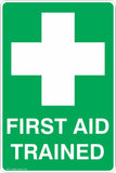 Portrait First Aid Trained Safety Sign