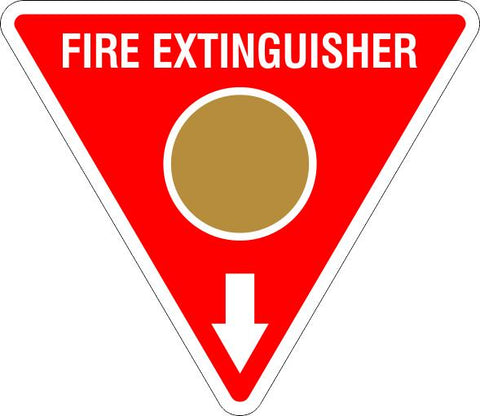 This Fire Extinguisher Gold Circle  Safety Signs and Stickers