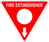 This Fire Extinguisher White Circle Safety Signs and Stickers