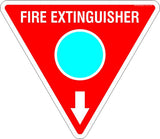 This Fire Extinguisher Foam Cyan Circle Safety Signs and Stickers