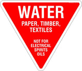 Water Triangle Fire Safety Signs and Stickers