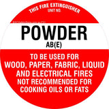 This Fire Extinguisher Power AB (E)  - Disc Fire Maker Safety Signs and Stickers