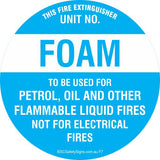 This Fire Extinguisher Foam - Disc Fire Maker Safety Signs and Stickers