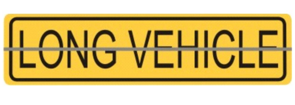 Long Vehicle Sign 1200 x 300 Horizontal Hinge – BSC Safety Signs Australia