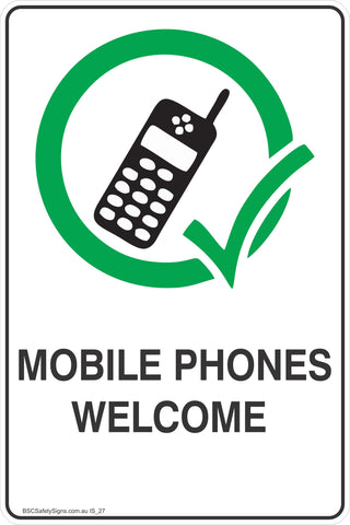 Information Mobile Phones Welcomed Safety Signs and Stickers