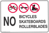 No Bicycles,Skateboards,Rollerblades Safety Signs and Stickers
