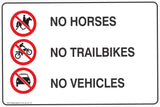 Information No Hourses,Trailbikes,Vehicles Safety Signs and Stickers