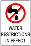 Information Water Restrictions In Effect  Safety Signs and Stickers