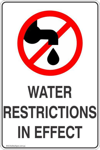 Information Water Restrictions In Effect  Safety Signs and Stickers