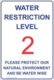 Information Water Restricted Level 2 Safety Signs and Stickers