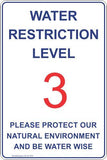 Information Water Restricted Level 3 Safety Signs and Stickers