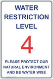 Information Water Restricted Level 4 Safety Signs and Stickers