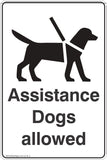 Information Assistance Dogs Allowed  Safety Signs and Stickers