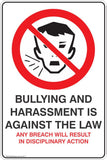 Information Bullying And Hurassment Is Against The Law  Safety Signs and Stickers