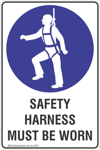 Safety Harness Must Be Worn Safety Sign