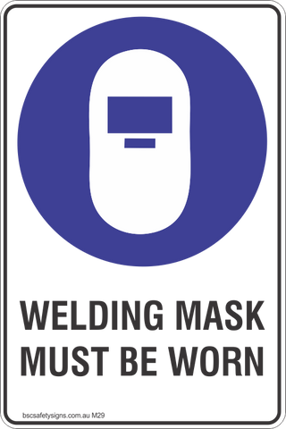 Welding Mask Must Be Worn Mandatory Safety Signs and Stickers
