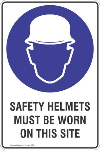 Safety Helmets Must Be Worn On This Site Mandatory Safety Signs and Stickers