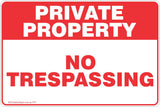 Private Property No Trespassing Red Theme Safety Sign