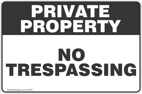 Private Property No Trespassing Black Theme Safety Sign