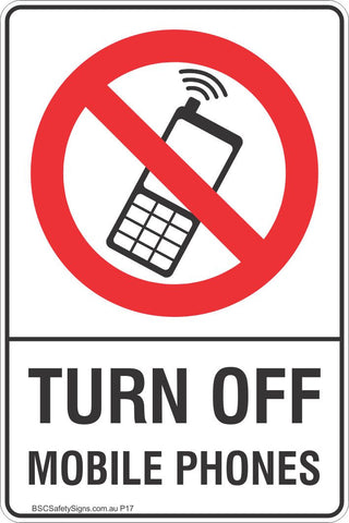 Turn Off Mobile Phones Safety Sign
