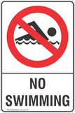 No Swimming Safety Sign