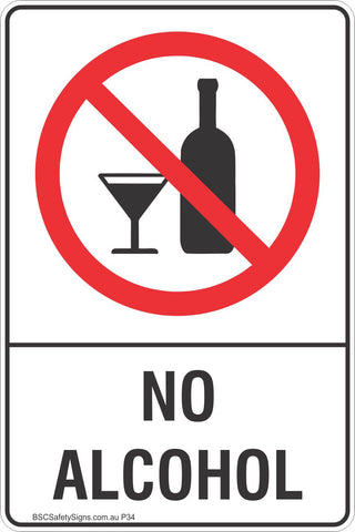 No Alcohol Safety Sign