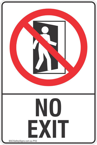 No Exit Safety Sign