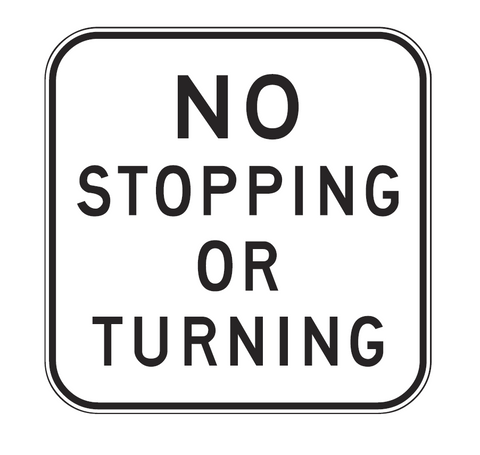 NO STOPPING OR TURNING R2-13