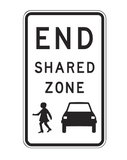END SHARED ZONE 450 x 750 R4-5 Sign