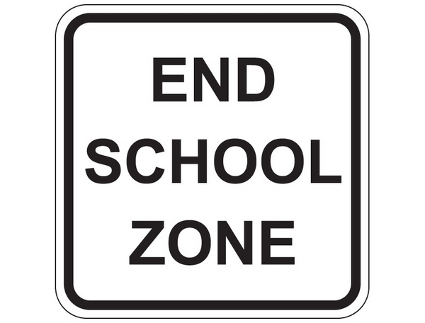 END SCHOOL ZONE R4-9 Sign – BSC Safety Signs Australia