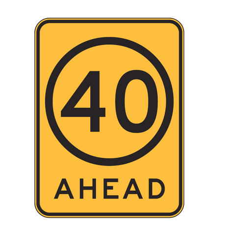 SPEED LIMIT AHEAD (symbolic) R4-V108 Road Sign