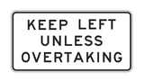 KEEP LEFT UNLESS OVERTAKING R6-29 Road Sign