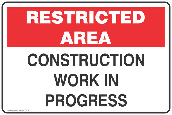 Restricted Area Construction work in progress Safe Workplace - Stickers ...